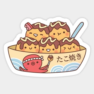 Cute Japanese Food Takoyaki Octopus Balls Sticker